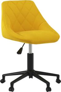 Sedia da Ufficio Girevole Giallo Senape in Tessuto