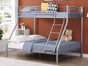 Letto a castello 90 e 140 x 190 cm Acciaio Argento + Materasso - ELEVATIO IV