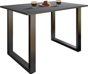 Tavolo in legno | H. 76 x W. 110 x T. 50 cm | poggiapiedi di alta qualità e solido | Piedi in ferro | Tavolo da cucina - Xona U