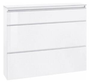 Scarpiera Dlukak, cm 120x27h108, Bianco lucido