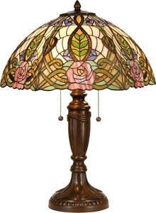 Clayre & Eef Lampada da tavolo Tiffany Ø 47x61 cm Verde Rosa Vetro Rosa