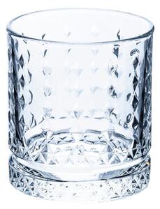 Set 6 bicchieri acqua trasparenti 400 ml in vetro, Classic Rombi