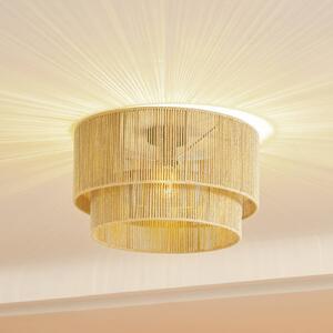 Plafoniera soffitto Anuva Lindby, dimmerabile, Legno chiaro, Soggiorno / Sala da pranzo, Carta / Lunolit / Lunopal, Campagna / Rustiche, Plafoniera