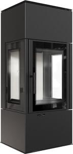 Stufa a legna in acciaio KRATKI THOR VIEW Ø 150 8 kW con porta a chiusura automatica