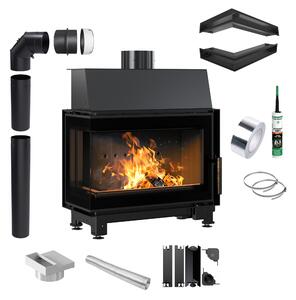 Inserto camino in acciaio KRATKI SIMPLE sinistro 6 kW Ø 150 rivestimento nero