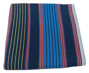 Asciugamano goffrato/lavorato a mano blu in cotone 50x100 cm – JAHU collections