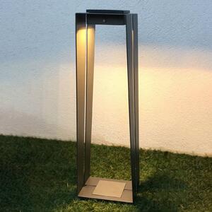 Les Jardins Lanterna LED solare Skaal alluminio, 70 cm, grigio