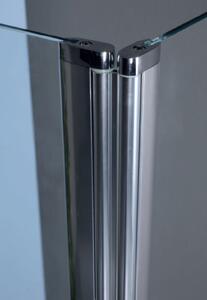 Parete doccia sopravasca 2 ante ripiegabile, reversibile, in cristallo spessore 5mm e altezza 140cm
