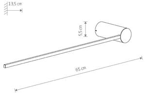 Nowodvorski Lighting Applique a LED Arm M, altezza 65 cm, nero, metallo