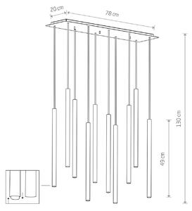 Nowodvorski Lighting Lampada a sospensione Laser, a 10 luci, multicolore, metallo, G9