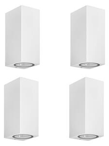 Prios applique da esterno Tetje, bianco, angolare, 16 cm, set di 4