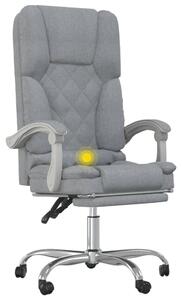 Sedia da Ufficio Massaggio Reclinabile Grigio chiaro in Tessuto