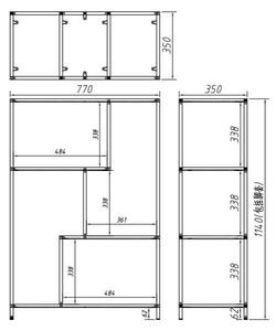 Libreria in rovere nero/naturale 77x114 cm Seaford - Actona