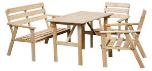 Set da pranzo da giardino in legno di pino per 4 persone Nordic - Rojaplast