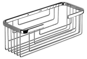 Porta oggetti rettangolare in filo in acciaio inox cromato lucido