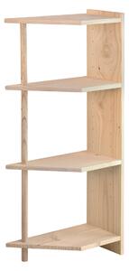 Scaffale angolare in legno massiccio "Gala" a 4 livelli