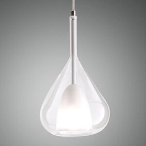 Fabas Luce Lampada a sospensione viola, trasparente, a 1 luce, vetro