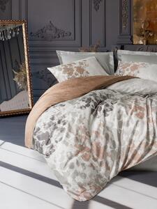 L'Essentiel Linge de Maison, Set copripiumino Satin King (FR), Leaf - Grey, 100 % cotone sateen, grigio, 240 x 220 cm