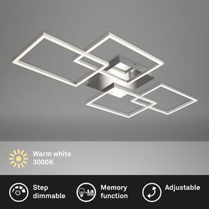 Plafoniera Briloner Frame LED 30W 95,6CM Lampada da soffitto dimmerabile orientabile 3000K Alluminio-Cromo