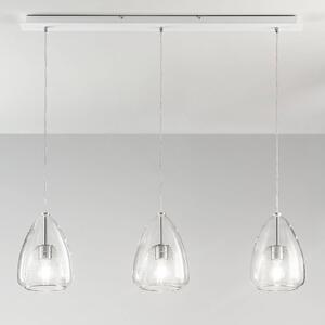 Fabas Luce Lampada a sospensione Britton, 3 luci, trasparente