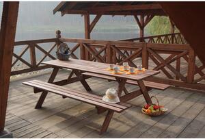 Set da pranzo da giardino in legno di pino per 6 persone Piknik - Rojaplast