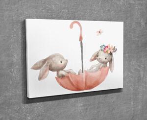 Quadro per bambini 40x30 cm Bunnies - Wallity