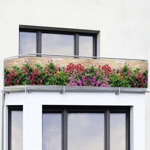 Paravento in plastica per balcone 500x85 cm Flowers - Maximex