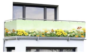 Schermo da balcone in plastica giallo-verde 500x85 cm Butterfly - Maximex