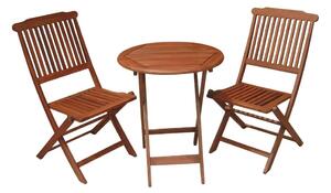 Set di 2 sedie da balcone e tavolo in legno di eucalipto Praga - Garden Pleasure