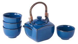 Set da tè in ceramica blu da 5 pezzi - MIJ