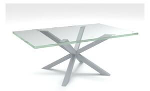 Tavolino basso Hawaii in vetro - telaio alluminio