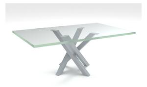 Tavolino basso Polinesia in vetro - telaio alluminio