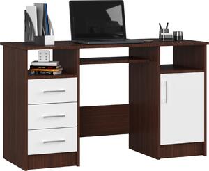 Scrivania ANA Wenge/Vit con spazio di archiviazione e design elegante