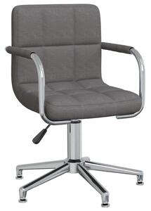 Sedia da Ufficio Girevole Grigio Scuro in Tessuto