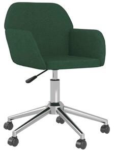 Sedia da Ufficio Girevole Verde Scuro in Tessuto