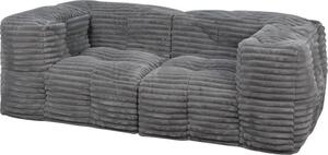 Divano modulare in pelliccia a coste BANANAIR 90x180 cm grigio scuro