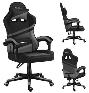 Huzaro Force 4.4 | Sedia da gioco Sedia da ufficio Sedia da scrivania Ergonomica | Poggiatesta Cuscino lombare Altezza regolabile Funzione dondolo | Tessuto | Grigio