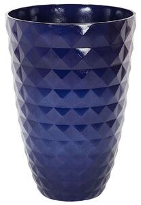 Fioriera alta per vasi da fiori in fibra blu navy argilla lucida resistente all'esterno 42 x 60 cm per tutte le stagioni Beliani