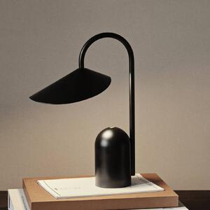 Ferm LIVING Lampada da tavolo LED Arum, nera, dimmerabile, IP44