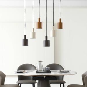 Lampada a sospensione Lindby Ovelia, marrone scuro/caffè/beige, a 6 luci