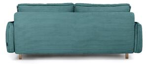 Divano letto in velluto a coste turchese 218 cm Tori - Bonami Selection