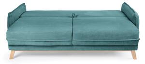 Divano letto in velluto a coste turchese 218 cm Tori - Bonami Selection
