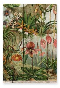 Decorazione da parete in legno di pino, 60 x 40 cm Jungle Flowers - Madre Selva