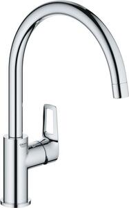 Rubinetto da cucina Rubinetto per lavello Miscelatore monocomando BAULOOP, bocca alta orientabile, GROHE 31368001, FastFixation Plus