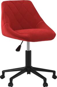 Sedia Girevole da Ufficio Rosso Vino in Velluto