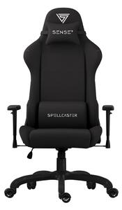 SENSE7 Spellcaster FUKU Sedia da gaming in Alcantara nera - Sedia da ufficio ergonomica, sedia da scrivania per PC, sedia da gaming, 150 kg, schiuma a freddo, poltrona direzionale