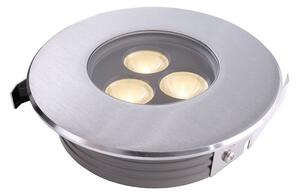 Faretto da incasso a pavimento a LED, piatto, 3 x 2 watt bianco caldo, 15