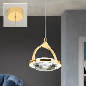 ORION LED sospensione Moon, cristallo K9, 1 luce, oro