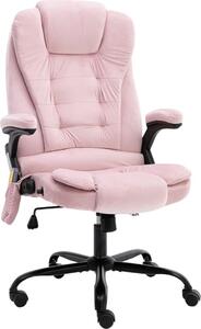 The Living Store Sedia da ufficio massaggiante in velluto rosa