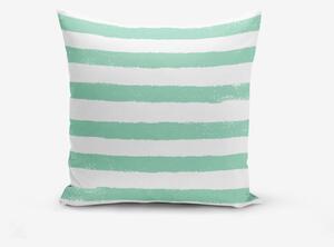 Federa in misto cotone Su Green Striped Modern, 45 x 45 cm - Minimalist Cushion Covers